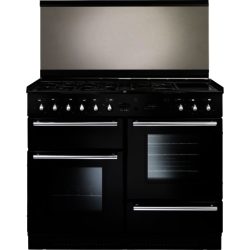 Rangemaster Toledo 110cm Dual Fuel 94530 Lidded Range Cooker in Gloss Black with FSD Hob